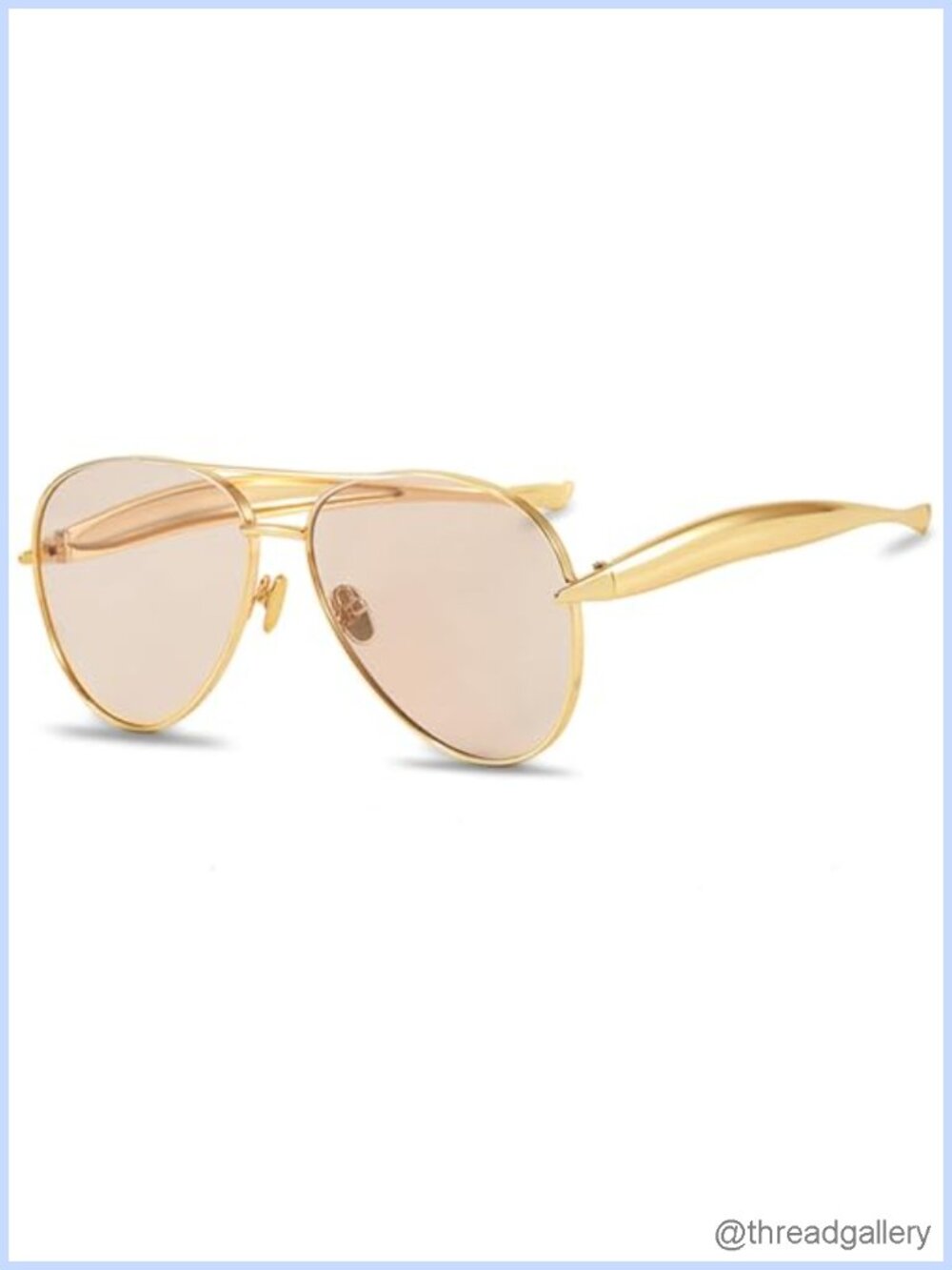 Oversized Aviator Sunglasses Gold-Tone Metal UV400 Retro 70s Unisex